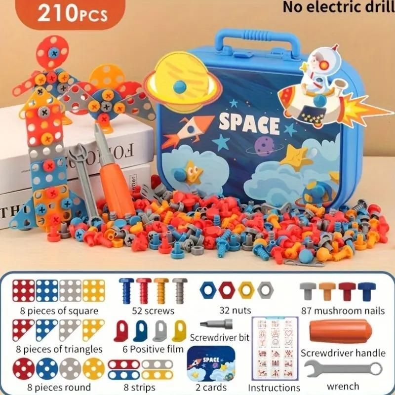 3D Screw Puzzle Box - 100% Safe Drill Screw Tool Set for Kid's