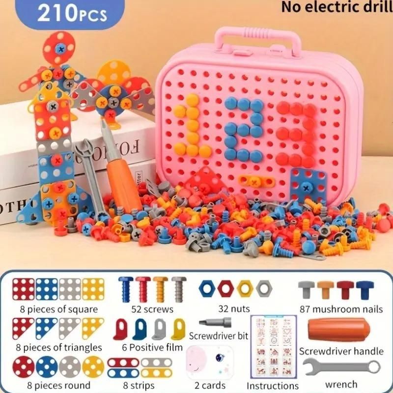 3D Screw Puzzle Box - 100% Safe Drill Screw Tool Set for Kid's