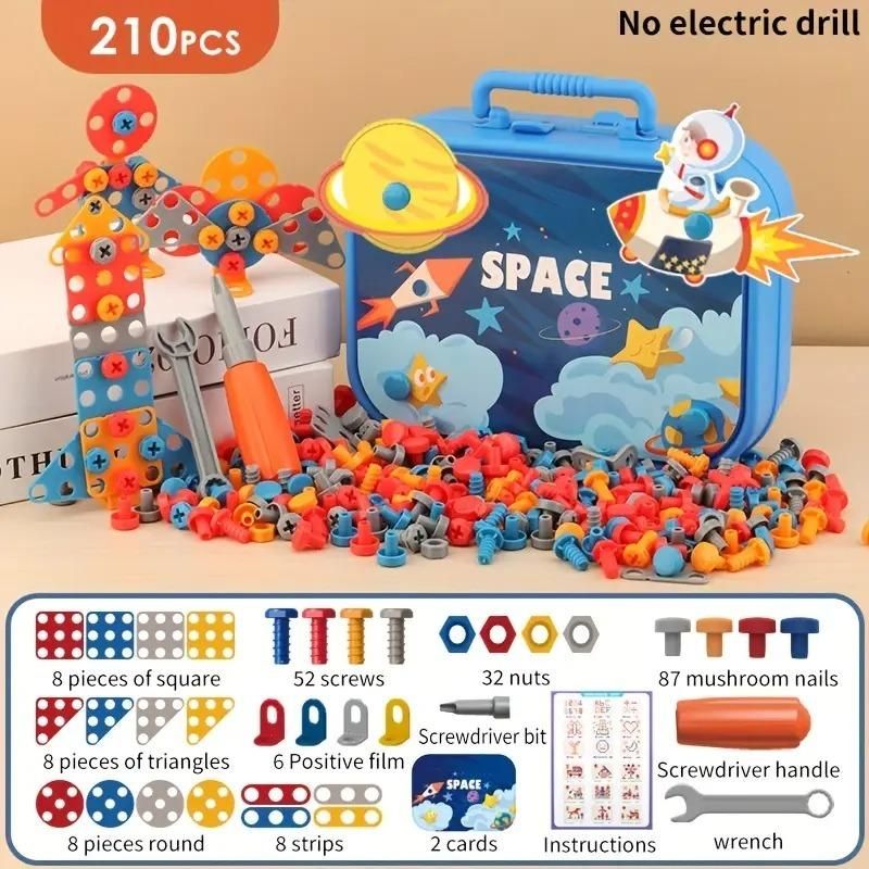 3D Screw Puzzle Box - 100% Safe Drill Screw Tool Set for Kid's
