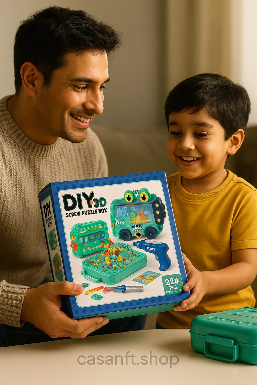 3D Screw Puzzle Box - 100% Safe Drill Screw Tool Set for Kid's